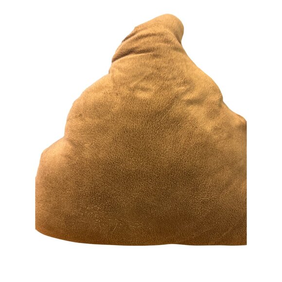 Emoji Poop Plush Pillow Smiley Face Sewn Eyes Emotion 12" Tall Brown No Tag - Picture 3 of 4
